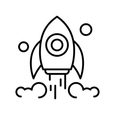 Tasarım için Vektör Roket Simgesi