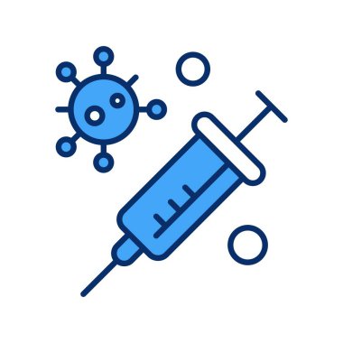 Aşı yassı simgesi, vektör illüstrasyonu