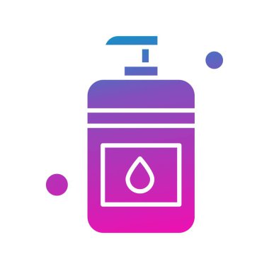  Dezenfektan düz simge, vektör illüstrasyonu