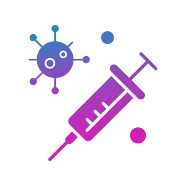 Aşı yassı simgesi, vektör illüstrasyonu