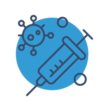 Aşı yassı simgesi, vektör illüstrasyonu