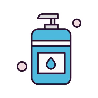  Dezenfektan düz simge, vektör illüstrasyonu