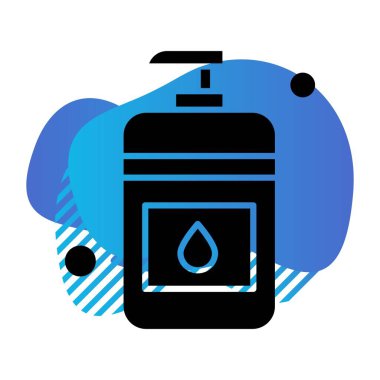  Dezenfektan düz simge, vektör illüstrasyonu