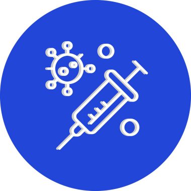 Aşı yassı simgesi, vektör illüstrasyonu