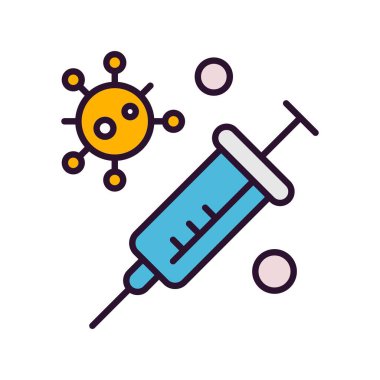 Aşı yassı simgesi, vektör illüstrasyonu