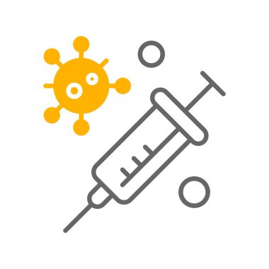 Aşı yassı simgesi, vektör illüstrasyonu
