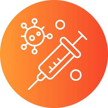 Aşı yassı simgesi, vektör illüstrasyonu