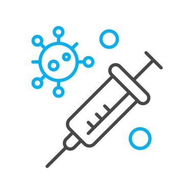 Aşı yassı simgesi, vektör illüstrasyonu