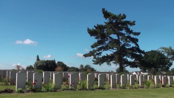 Čínská hřbitov Nolette, slovo válka I, Noyelles-sur-Mer, Francie — Stock video