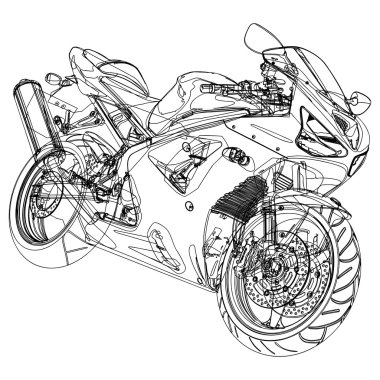  Motorcycle sketch clipart
