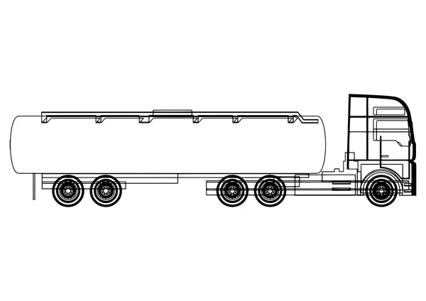 Esboço de caminhão tanque — Vetor de Stock