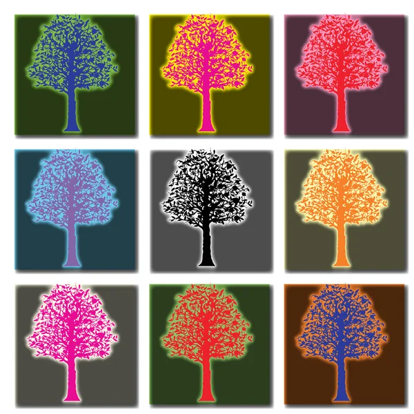 Psychedelický stromy — Stockový vektor