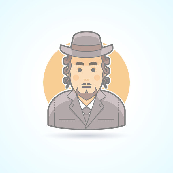 Коренная икона ортодоксального еврея. Авт.) и человека. Плоский очерченный стиль
.