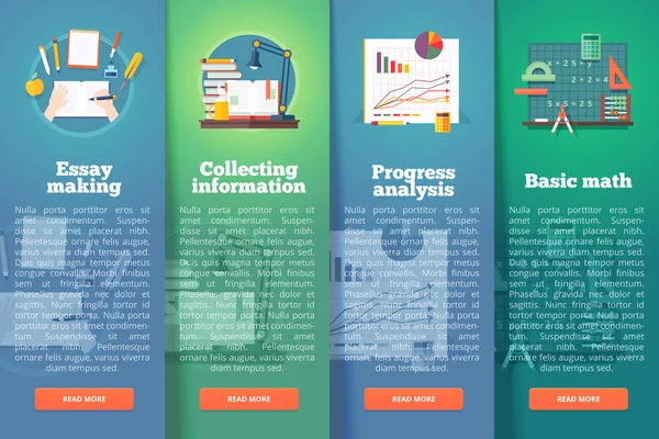 Onderwijs en wetenschap verticale lay-out concepten. Platte moderne stijl. — Stockvector