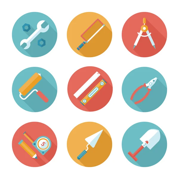 simgeler trendy düz çalışma araçları. vektör çizim