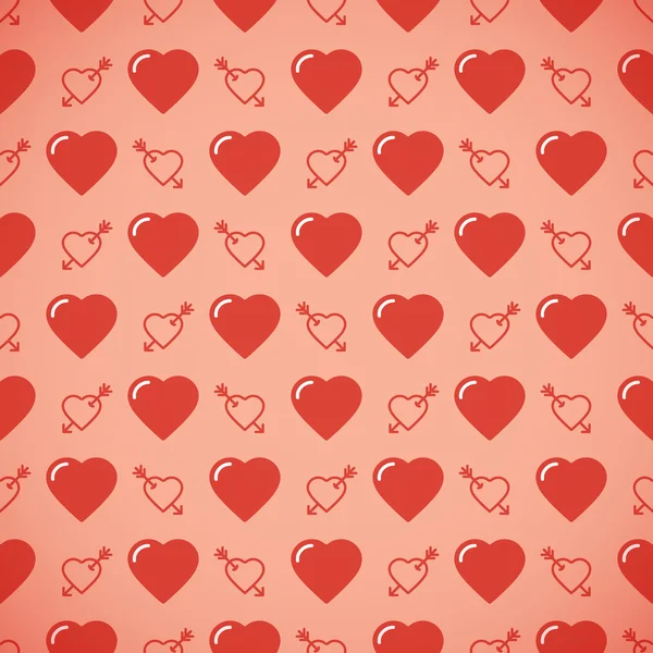 Lovely heart romantic pattern. Seamless vector background. — Stock Vector