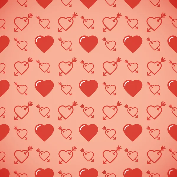 Lovely heart romantic pattern. Seamless vector background. — Stock Vector