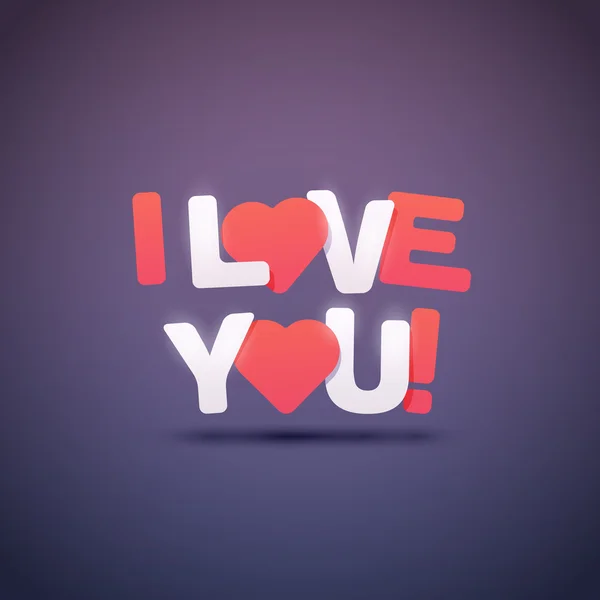 I love you text with hearts — Stock Vector