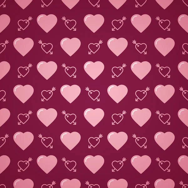 Lovely heart romantic pattern. Seamless vector background. — Stock Vector