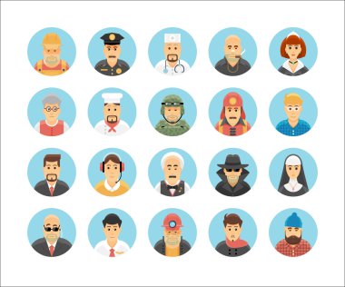 Kişi simgeler koleksiyonu. Gösteren insanlar meslekler, yaşam tarzları, ülkeleri ve kültürleri Icons set.