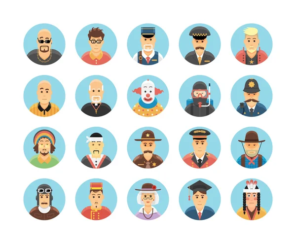 Kişi simgeler koleksiyonu. Gösteren insanlar meslekler, yaşam tarzları, ülkeleri ve kültürleri Icons set. — Stok Vektör