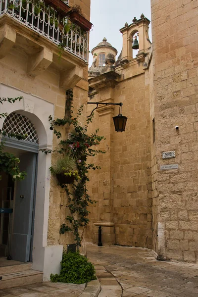 Mdina Nın Köşesinde Malta Sessiz Şehir — Stok fotoğraf