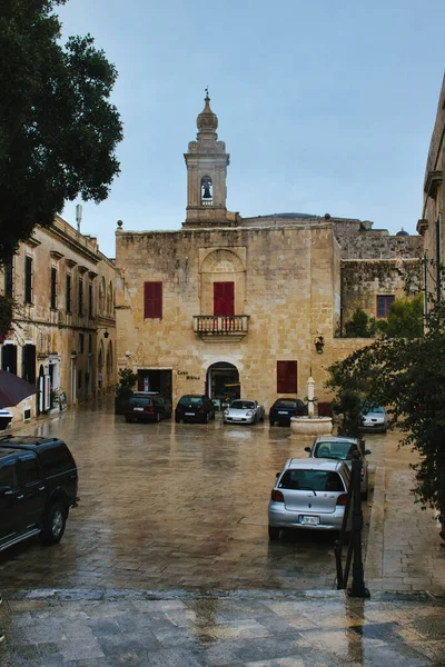Yağmurlu Bir Günde Mdina Malta Casa Mdina Yazan Bir Tabela — Stok fotoğraf