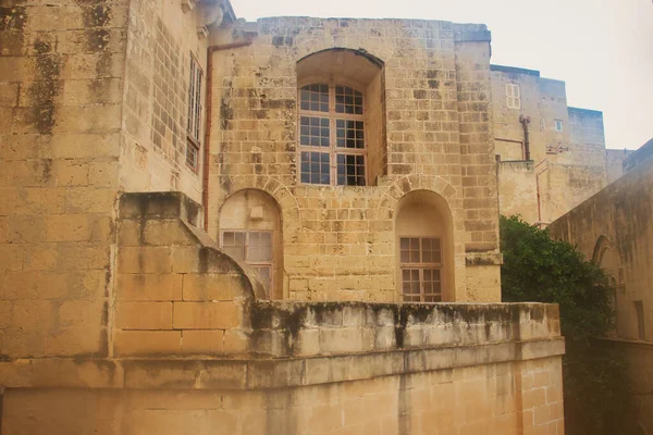 Lado Edificio Histórico Mdina Malta — Foto de Stock