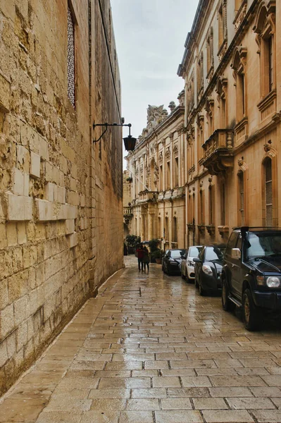 Mdina Malta Ekim 2020 Yağmurlu Bir Günde Mdina Malta Dar — Stok fotoğraf