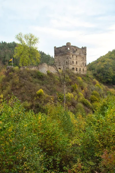 Ruine Balduinseck Caslte Auf Einem Hügel Bei Buch Deutschland Einem — Stockfoto