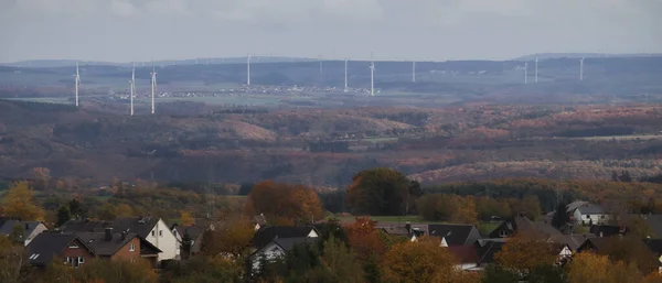 Les Éoliennes Allemagne Par Une Journée Nuageuse Automne — Photo