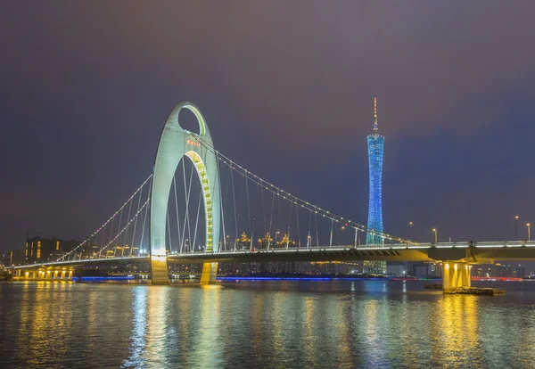 Guangzhou città dopo il tramonto — Foto Stock