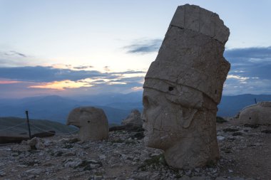 Stone head statues at Nemrut Mountain in Turkey