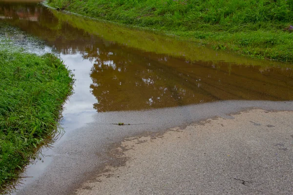 Pasarela Peatonal Inundada Después Fuertes Lluvias — Foto de Stock