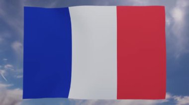 Fransa bayrağı rüzgarda sallanıyor