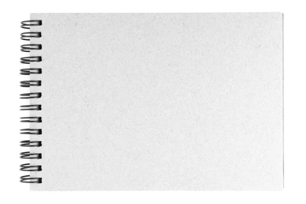Geïsoleerde Grijze Spiraal Notebook Papier Textuur — Stockfoto