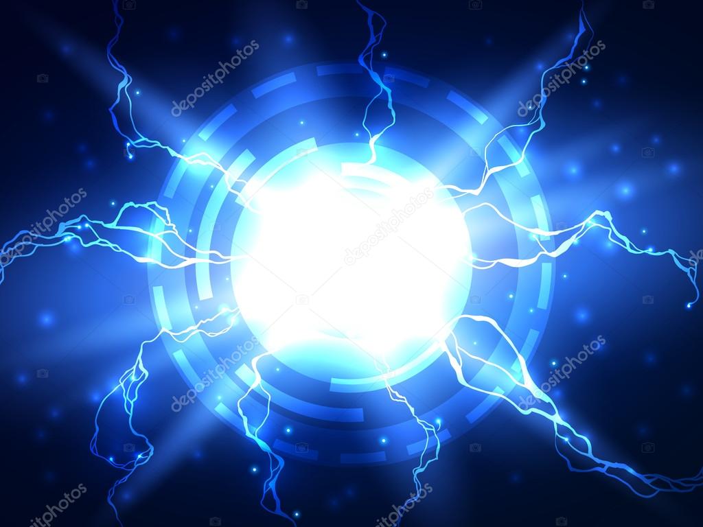Abstract blue lightning vector science background Stock Vector Image by