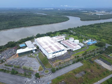 Kuching, Sarawak / Malezya - 14 Kasım 2020: Tüm büyük elektronik, güneş ve yarı iletken santrallerinin bulunduğu Samajaya Işık Endüstriyel Bölgesi