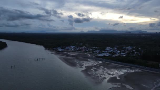 Buntal Sarawak Malásia Dezembro 2020 Bela Vila Pescadores Buntal Sarawak — Vídeo de Stock