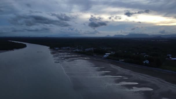 Buntal Sarawak Malajsie Prosince 2020 Krásná Rybářská Vesnice Buntal Sarawaku — Stock video