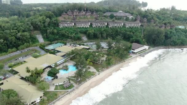 Creatieve Luchtfoto Van Stranden Van Santubong Damai Van Sarawak Maleisië — Stockvideo