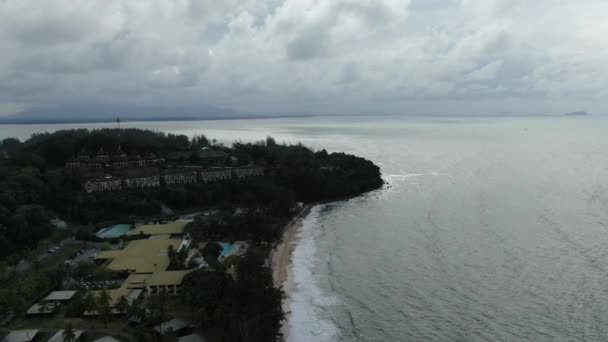 Creative Aerial Shots Santubong Damai Beaches Sarawak Malaysia Samping Laut — Stok Video