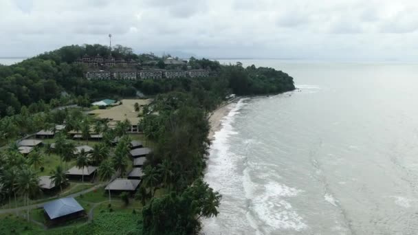 Creatieve Luchtfoto Van Stranden Van Santubong Damai Van Sarawak Maleisië — Stockvideo