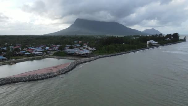 Santubong Yaratıcı Hava Atışları Sarawak Malezya Nın Damai Sahilleri Güney — Stok video