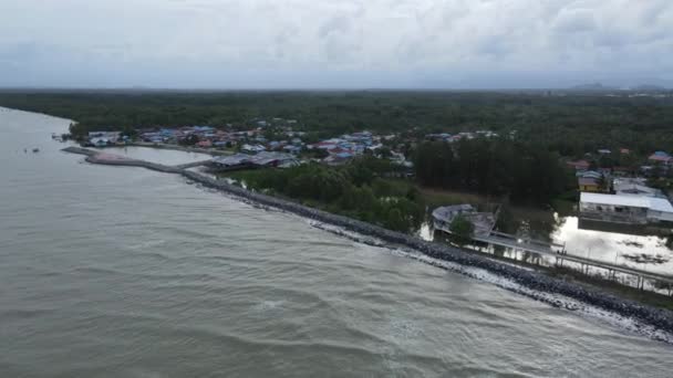 Creatieve Luchtfoto Van Stranden Van Santubong Damai Van Sarawak Maleisië — Stockvideo