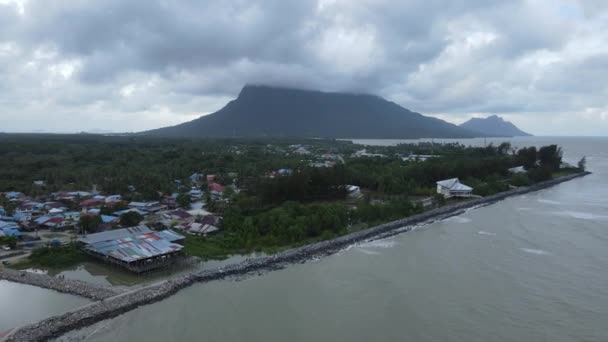 Scatti Aerei Creativi Delle Spiagge Santubong Damai Della Malesia Sarawak — Video Stock