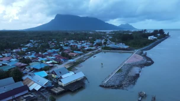 Creative Aerial Shots Santubong Damai Beaches Sarawak Malaysia Samping Laut — Stok Video