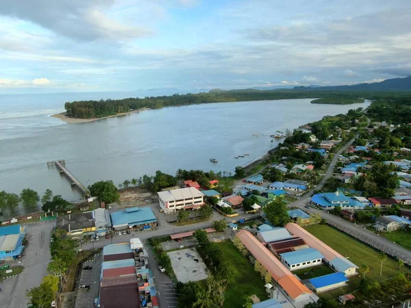Sematans Strand Och Kustlinje Södra Delen Sarawak Och Borneo — Stockfoto