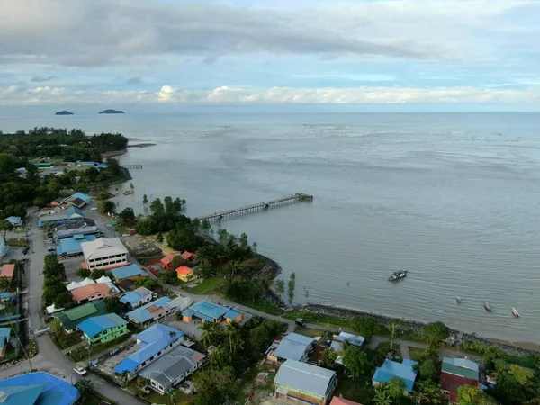 Sematans Strand Och Kustlinje Södra Delen Sarawak Och Borneo — Stockfoto
