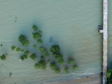 Sematan Sahili ve Sarawak ve Borneo Adası 'nın en güney kısmının kıyı şeridi.